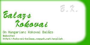 balazs kokovai business card